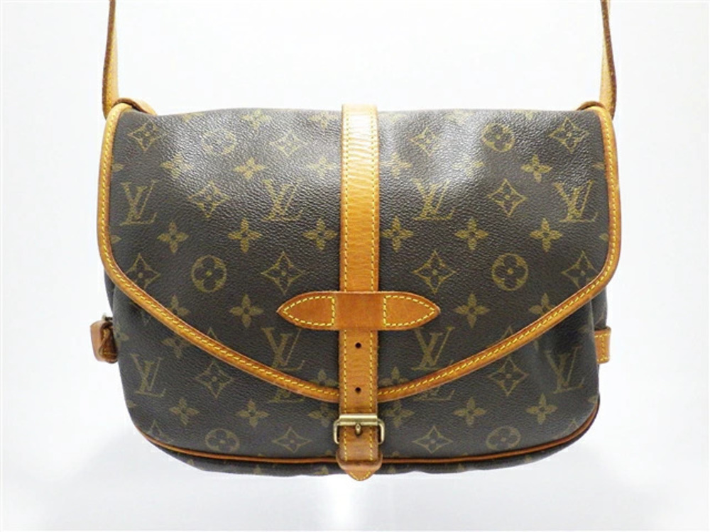 LOUIS VUITTON Saumur Shoulder Bag Monogram Brown